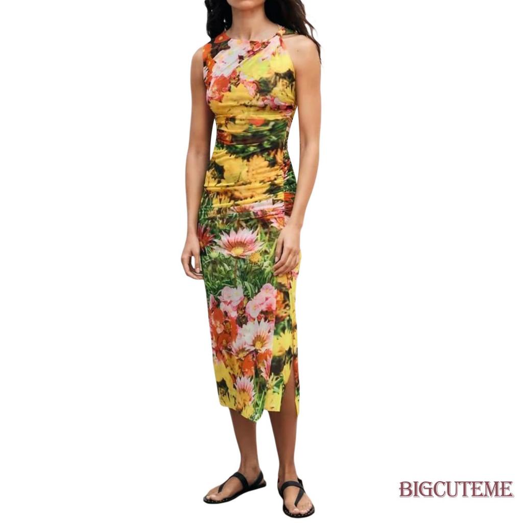 Đầm Lưới Không Tay In Hoa Thời Trang Mùa Hè Dành Cho Nữ