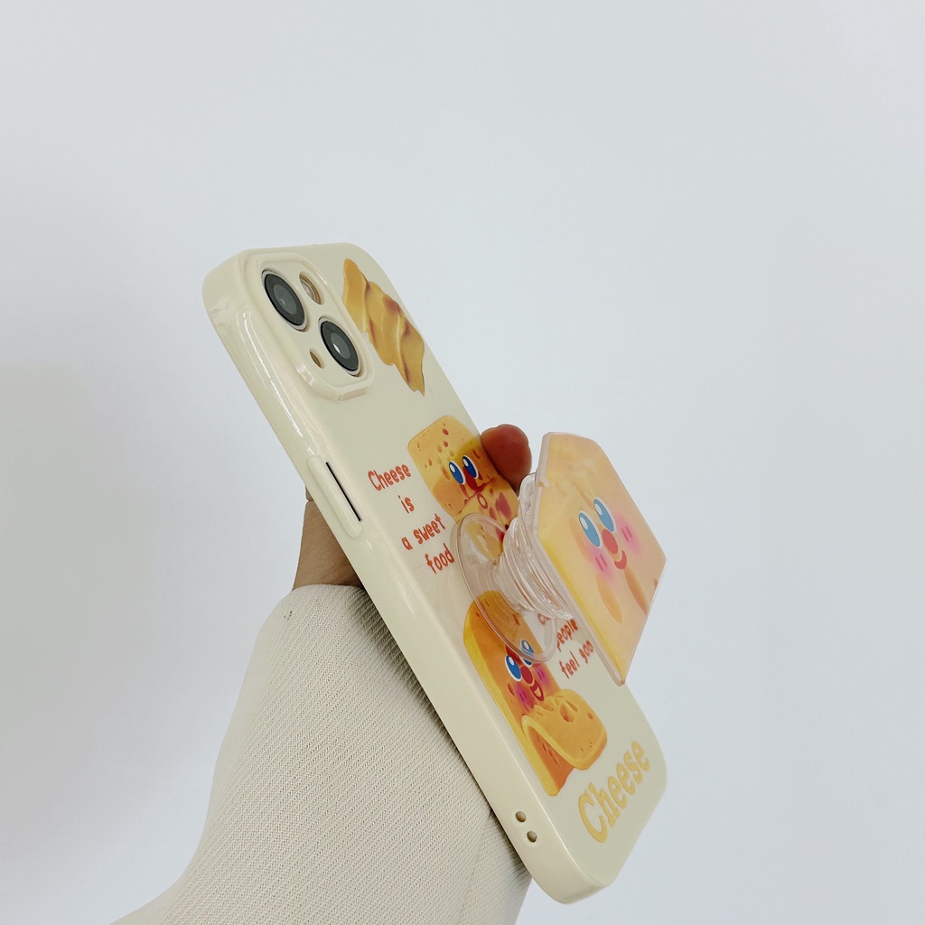 Ốp Điện Thoại TPU Dẻo Họa Tiết Hoạt Hình Phô Mai Dễ Thương Cho iPhone 13 12 11 Pro Max 14 Plus