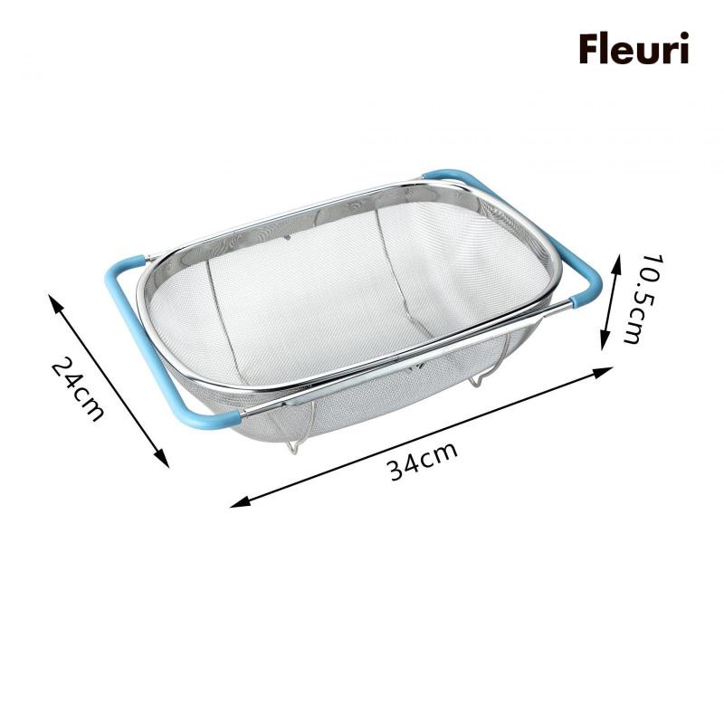 [Fleurir] Rổ Rửa Trái Cây Rau Củ Quả Có Thể Kéo Dài Ráo Nước