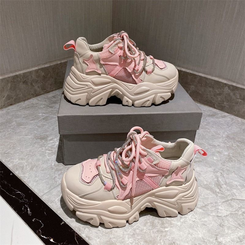 Giày Thể Thao Lưới Đế Dày Buộc Dây Kiểu Châu Âu Dễ Phối Đồ Cho Nữ