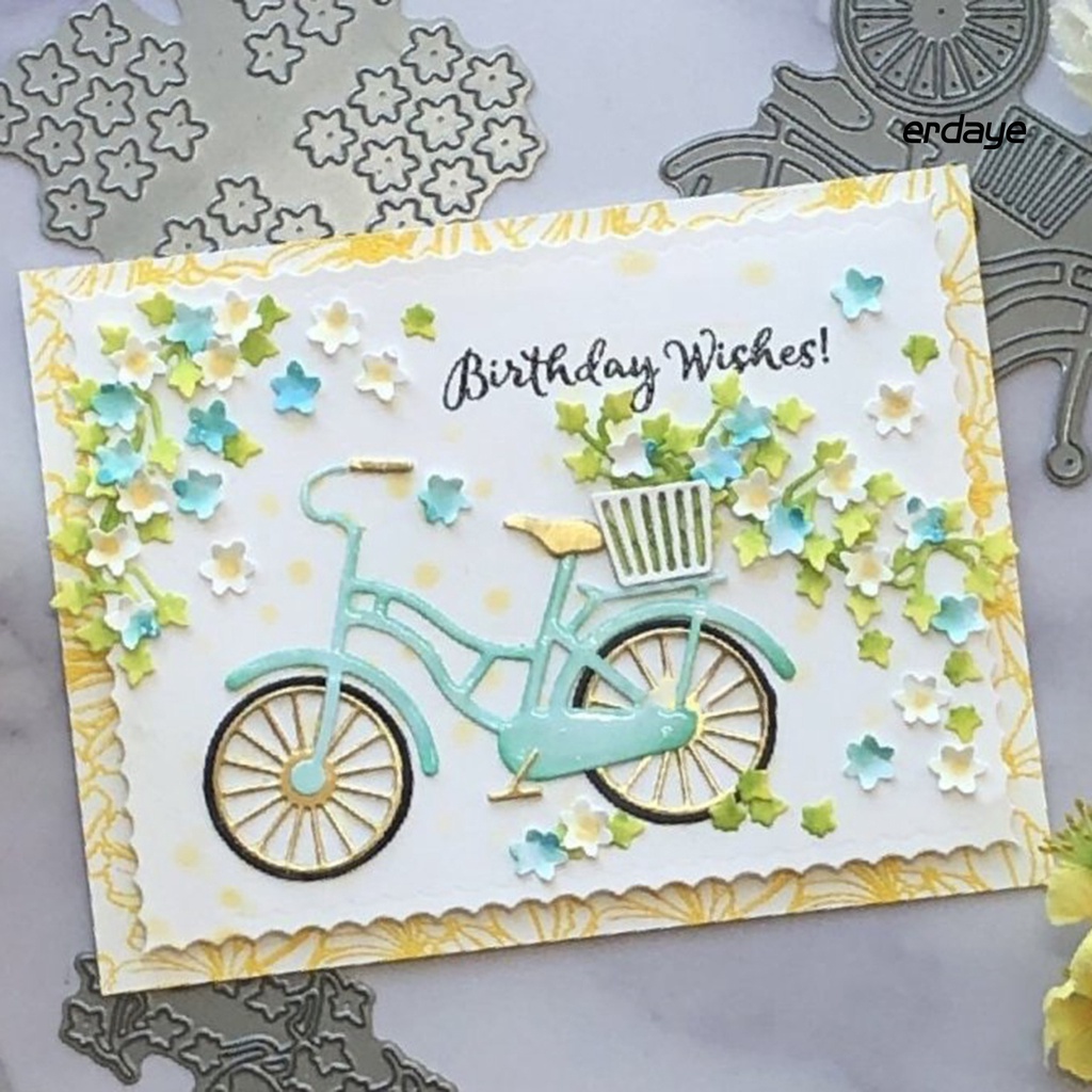 Khuôn Cắt Giấy Làm Từ Thép Carbon Hình Xe Đạp Trang Trí Scrapbook