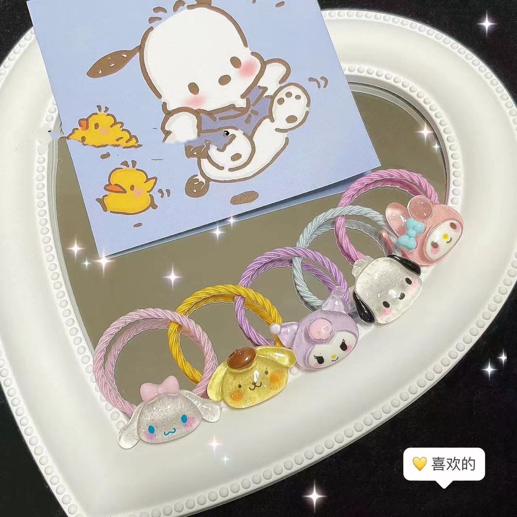 Bộ 2 Dây Buộc Tóc sanrio Bằng Da Dễ Thương h0144