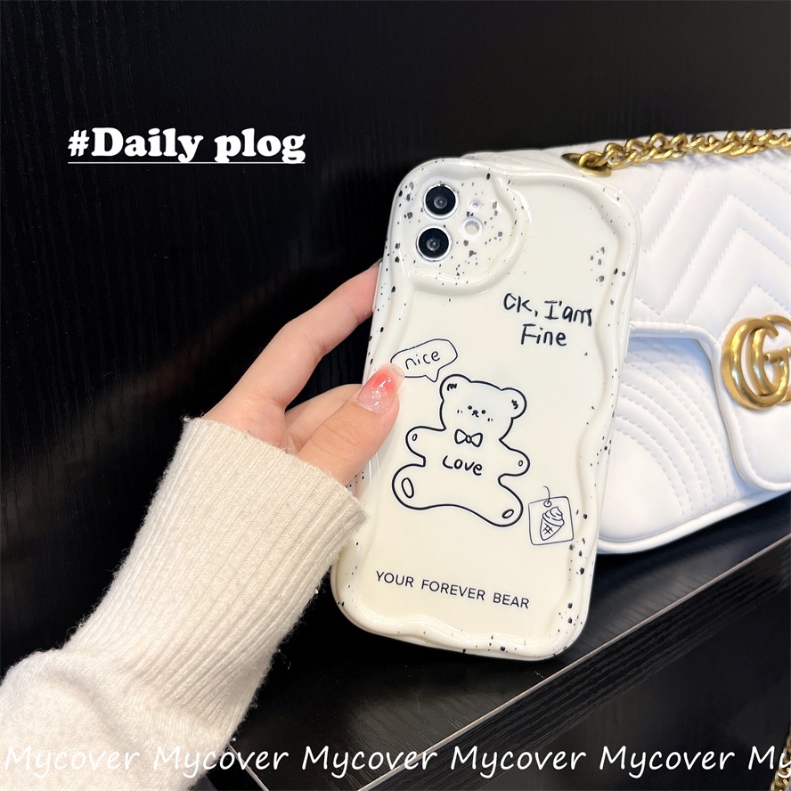 Ốp Điện Thoại Silicon Họa Tiết Chú Gấu Nhỏ Dễ Thương Chống Sốc Cho iPhone 11 12 13 14 Pro Max X Xr Xs 8 7 6 Plus SE 2020