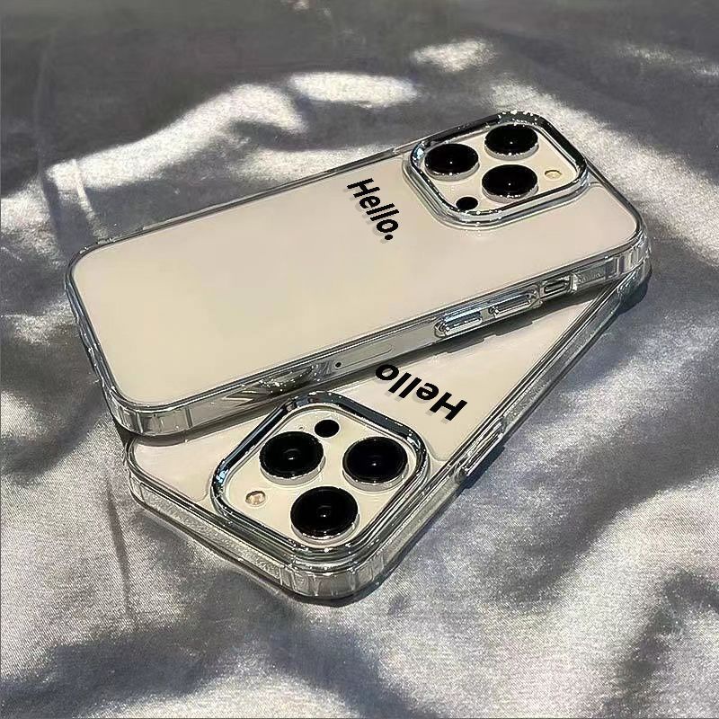 ✅Ốp Điện Thoại Mềm Chống Sốc Màu Trắng Họa Tiết HELL14promax iPhone12117 8 plus / 13