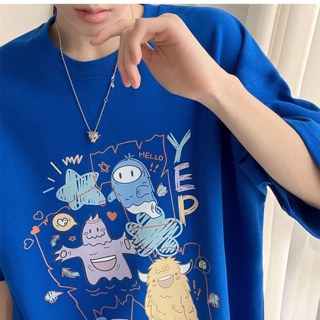 Áo Thun Tay Ngắn Dáng Rộng In Họa Tiết Graffiti Thời Trang Mùa Hè Cho Nam