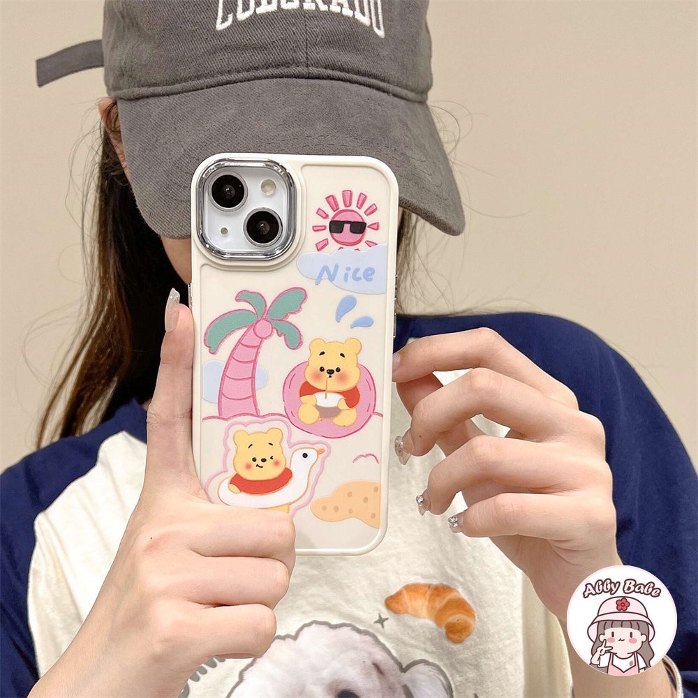 Ốp Điện Thoại TPU Dẻo Họa Tiết Hoạt Hình Gấu Pooh / Cây Dừa Chống Bụi Bẩn Cho IPhone 14 Pro Max 11 12 Pro Max
