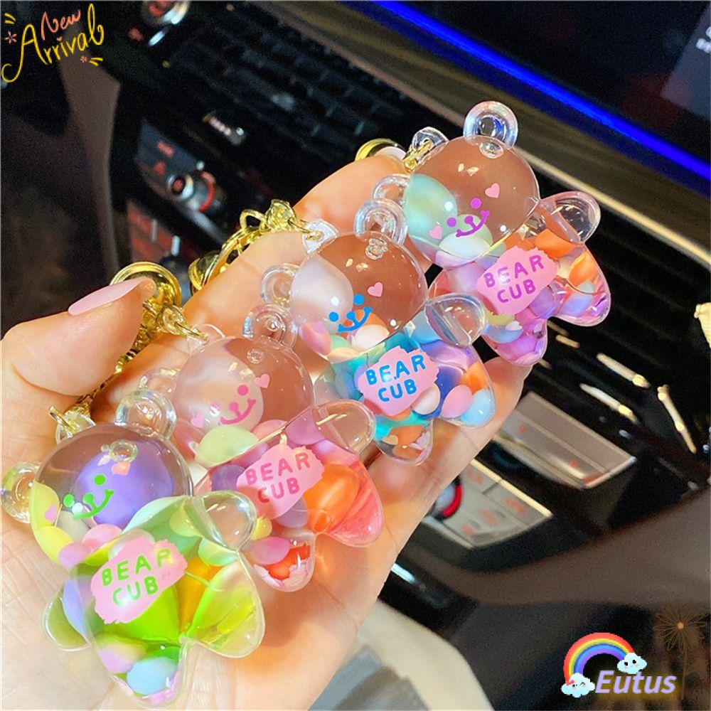 Móc Khóa Hình Gấu Chubby Có Cát Chảy Trang Trí Điện Thoại Di Động