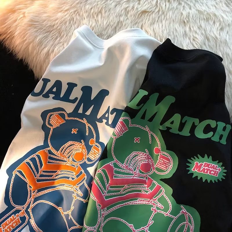 Áo Thun Tay Ngắn Dáng Rộng Phong Cách Đường Phố Nhật Bản Thời Trang Mùa Hè Cho Nam T114 * P20