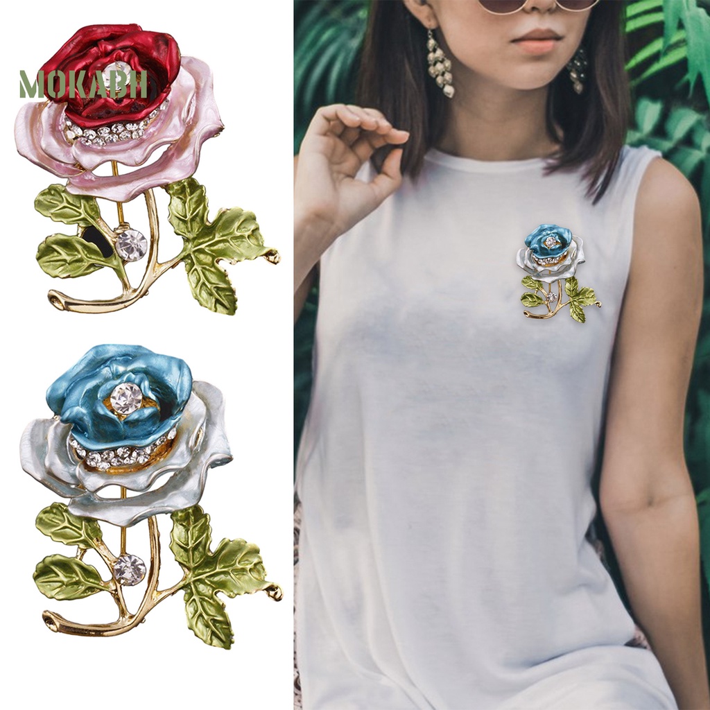 [Mokabh] Ghim Cài Áo Hình Học Đính Đá Pha Lê Nhẹ Nhàng Dễ Lên Màu Trang Trí Quần Áo