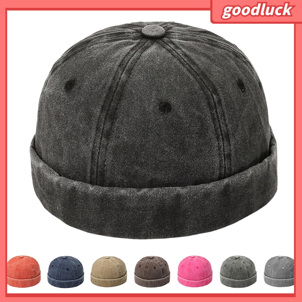 [GLO] Mũ Thủy Thủ Không Vành Thoáng Khí Màu Trơn Điều Chỉnh Được Nhẹ Nhàng Trang Trí Bốn Mùa