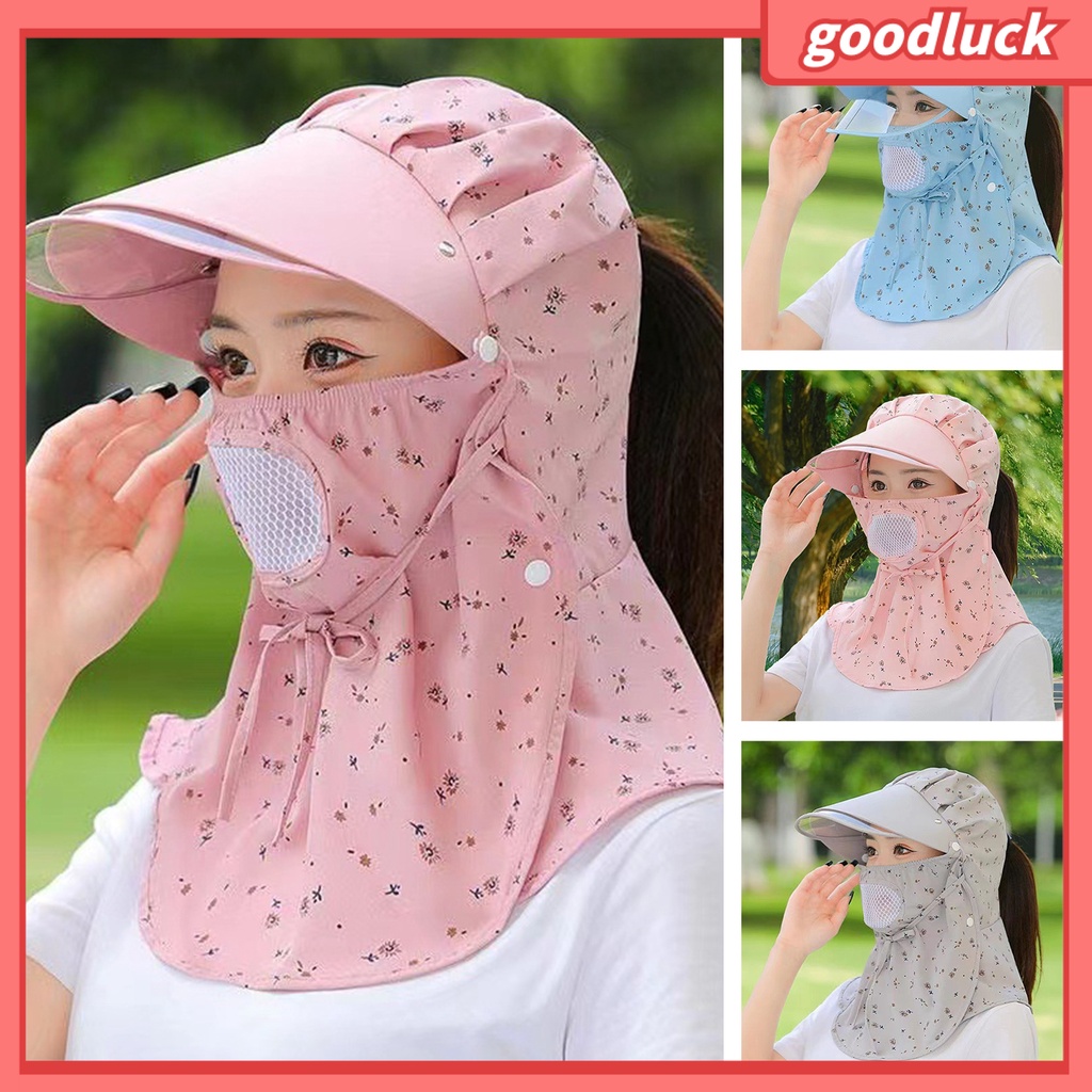 Mũ Tai Bèo Chống Nắng Cột Dây Thoáng Khí In Họa Tiết Hoa Có Thể Tháo Rời