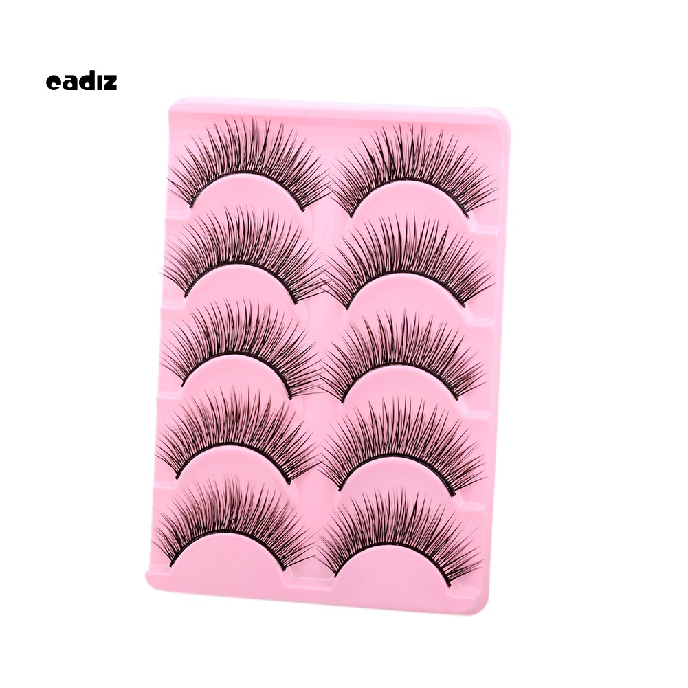 Bộ 5 Cặp Lông Mi Giả Nối Dài Và Làm Dày Lông Mi Chuyên Dụng Cho Trang Điểm