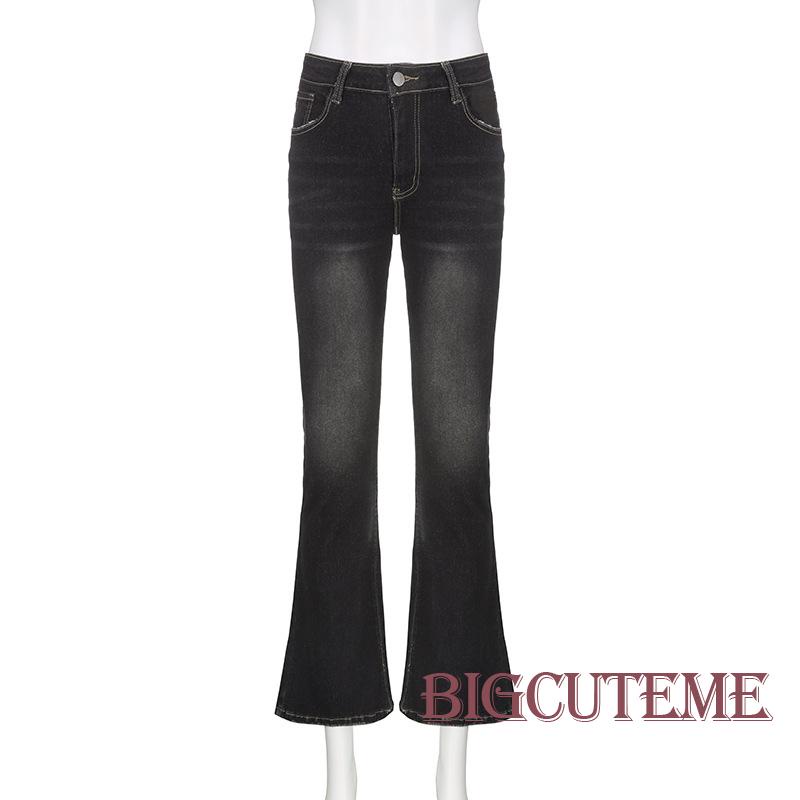 Quần Jeans Dài Phối Túi Bên Hông Phong Cách Thời Trang Đường Phố Dành Cho Nữ