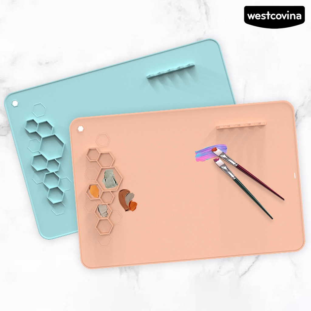 [WSTN]✎Khay Đựng Cọ Vẽ Có Lỗ Treo Chống Nước Không Dính