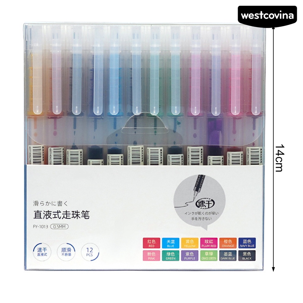 [WSTN] [WSTN]✎Set 12 Bút Mực Gel Ngòi 0.5mm 12 Màu