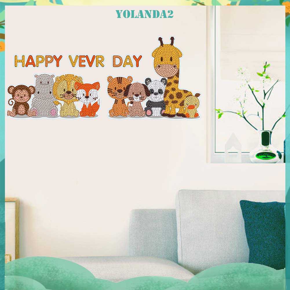 Set 2 Sticker Khảm Đá DIY Hình Động Vật Hoạt Hình Ngộ Nghĩnh Đáng Yêu