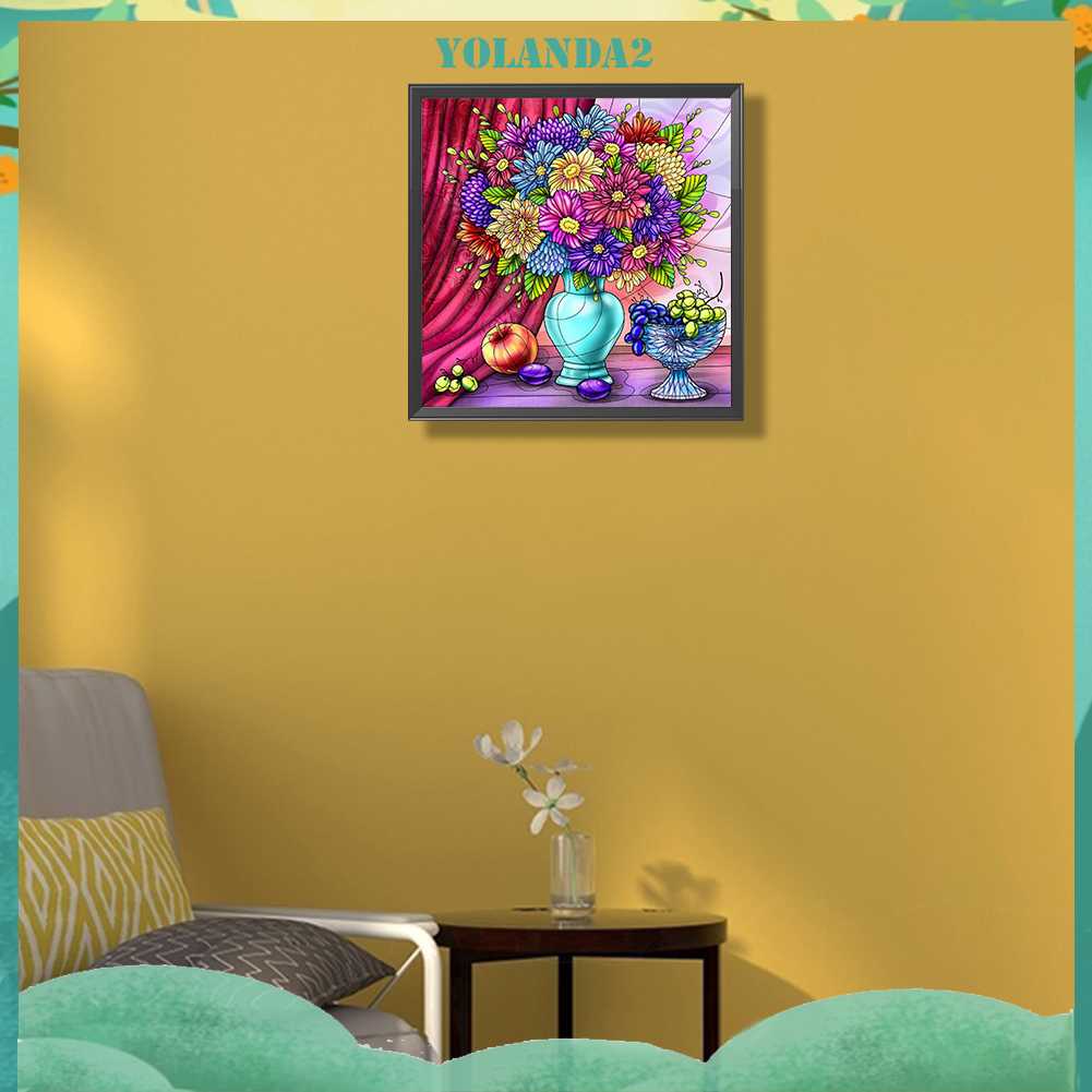 Tranh Đính Đá Kim Cương Toàn Bộ 5D DIY Hình Vẽ Hoa Trang Trí Nhà Cửa