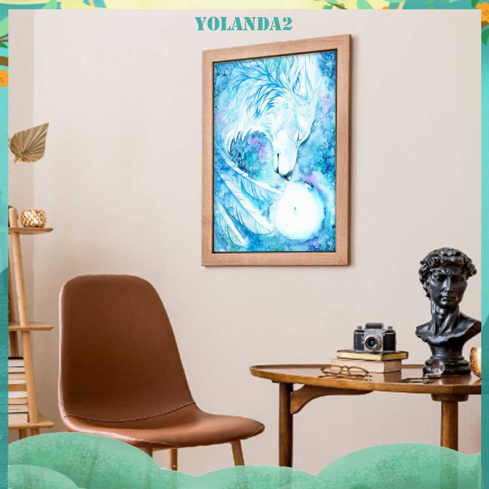 Tranh Đính Đá Kim Cương Toàn Bộ 5D DIY Hình Vẽ Sói Trang Trí Nhà Cửa