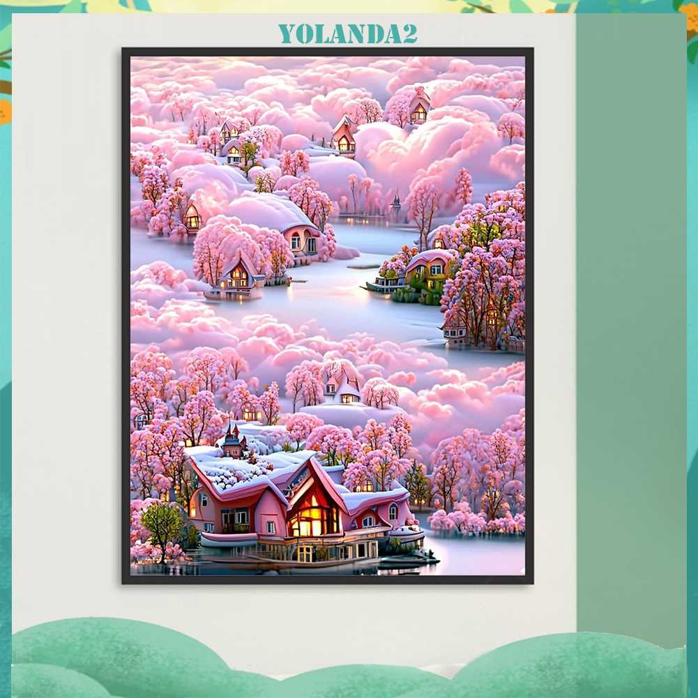 Tranh Đính Đá Kim Cương Toàn Bộ 5D DIY Hình Vẽ Biệt Thự