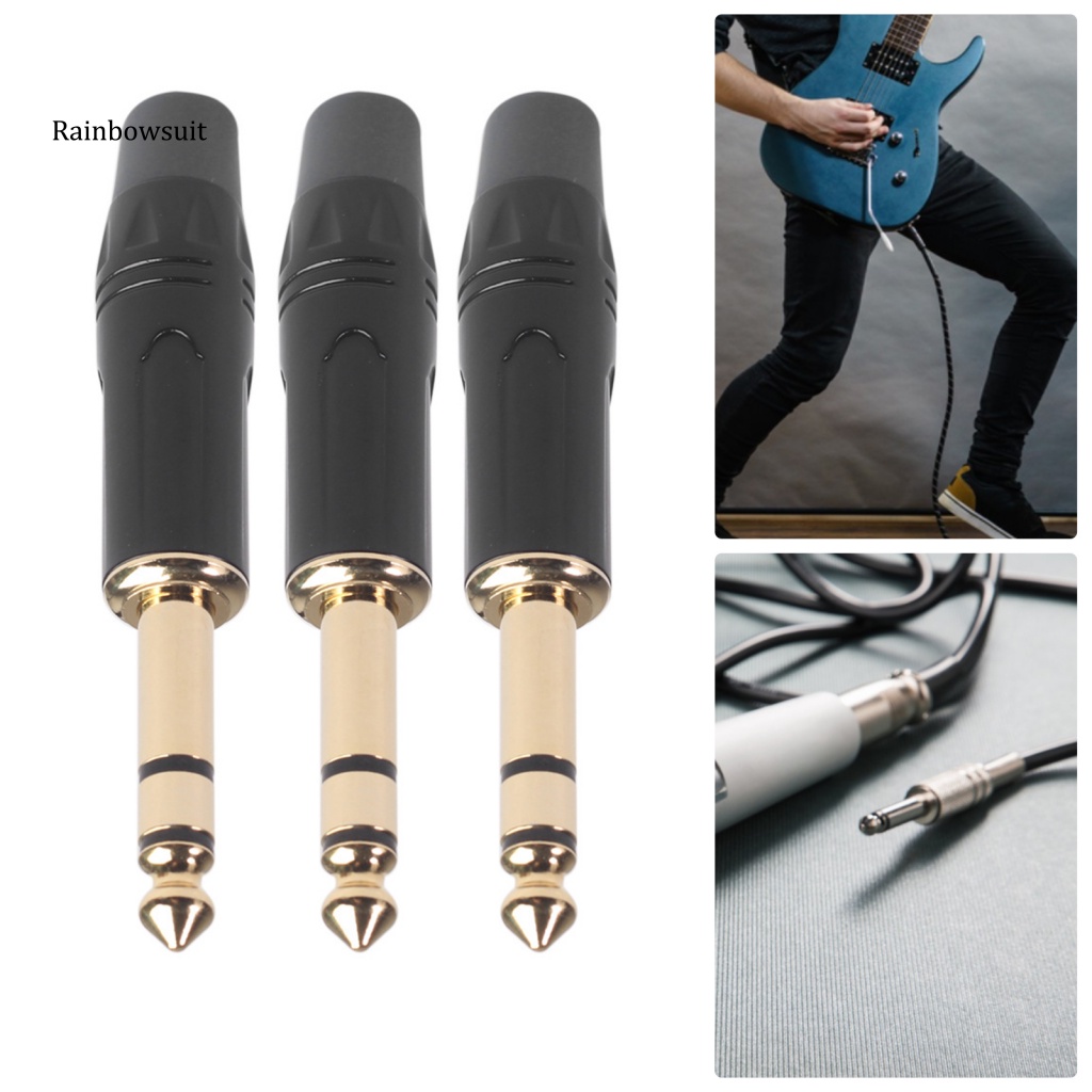 Set 10 Phích Cắm Bằng Hợp Kim Kẽm Mạ Vàng Hai Kênh 6.35mm Cho Đàn Guitar Điện DIY