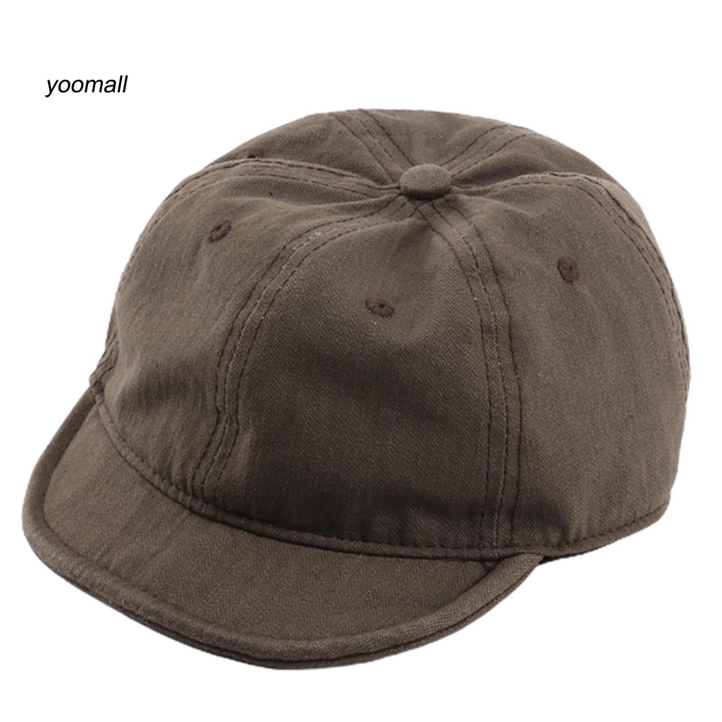 Yo / Mũ Lưỡi Trai Vành Ngắn Điều Chỉnh Được Lỗ Đuôi Ngựa Màu Trơn Chống Nắng Mùa Hè Cho Nam Và Nữ