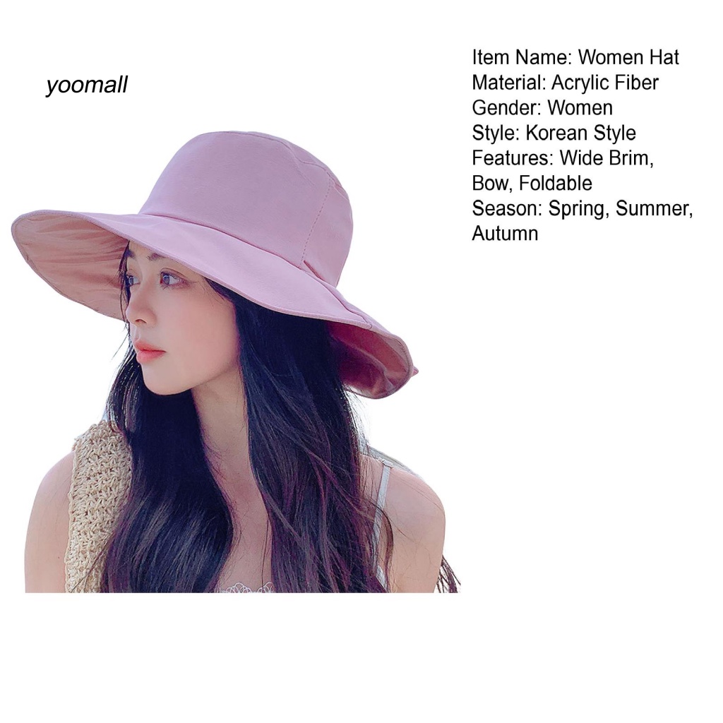 Nón Tai Bèo Vành Rộng Chống Tia UV Thoáng Khí Màu Sắc Đơn Giản Dành Cho Nữ