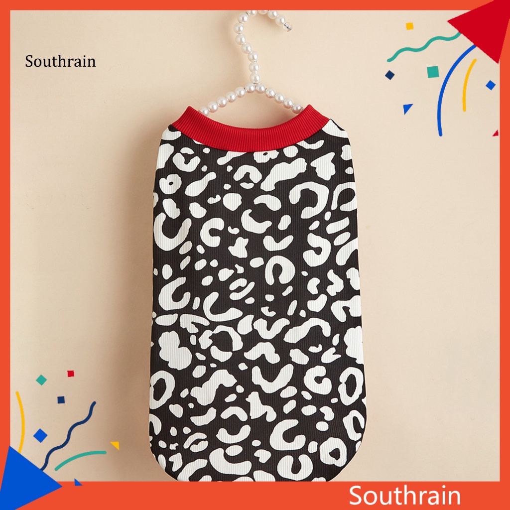 Áo Thun Tay Ngắn In Họa Tiết Da Báo Trang Trí Dành Cho Cún Cưng