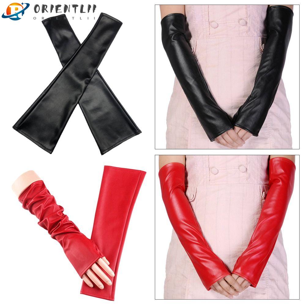 Găng Tay Da Pu Mỏng Co Giãn Màu Trơn Giữ Ấm Mùa Đông