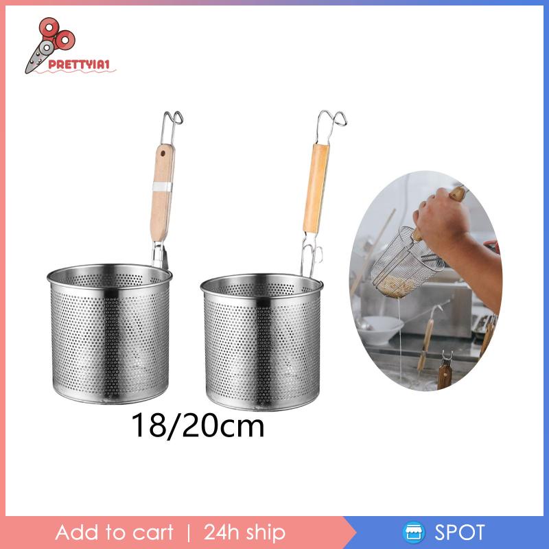 1 Rổ Lưới Bằng Thép Không Gỉ Dùng Chiên Mì Ý Tiện Dụng