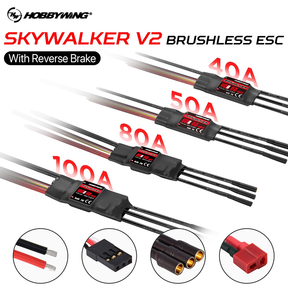Bộ Điều Khiển Tốc Độ Không Chổi Than Hobbywing Skywalker 40A 50A 80A 100A V2