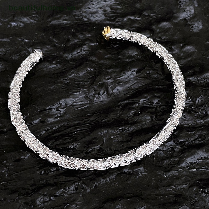 [beautifulhome] Vòng Tay Hở Đính Hạt Lấp Lánh Thời Trang Punk Rock Cá Tính [beauty]