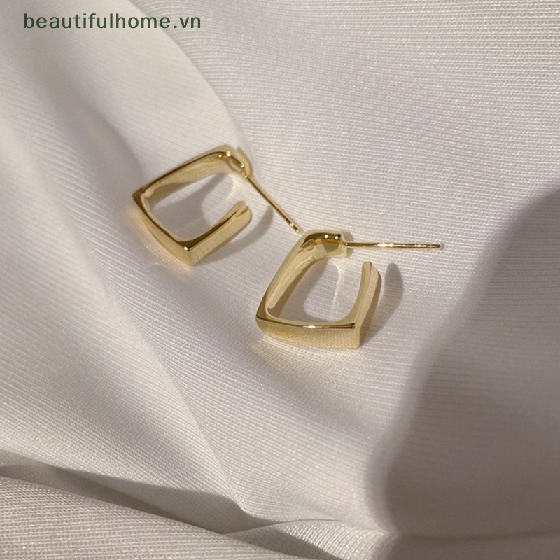 [beautifulhome] Bông Tai Đinh Tán Bằng Thép Không Gỉ Hình Vuông Cá Tính Thời Trang Mới Làm Quà Tặng Sinh Nhật [beauty