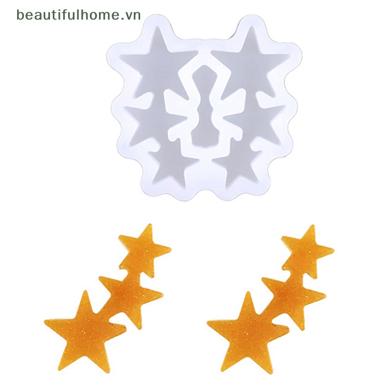 Khuôn Silicone Hình Ngôi Sao Làm Bông Tai DIY