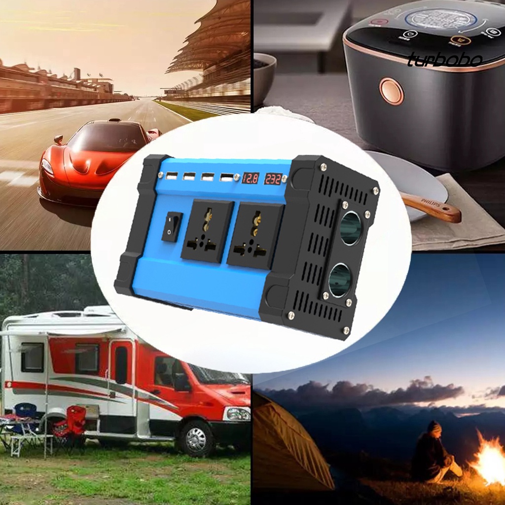 Bộ Chuyển Đổi Nguồn Điện USB 12V 300W Thông Dụng Với Màn Hình Hiển Thị Điện Áp Cho Xe Hơi Xe Tải TV Laptop