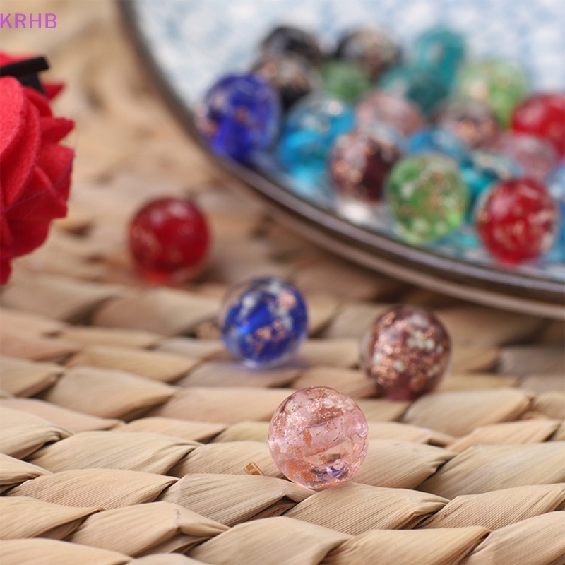 Set 10 Hạt Thủy Tinh Tròn 10mm Phát Quang Dùng Làm Trang Sức Thủ Công DIY Mới