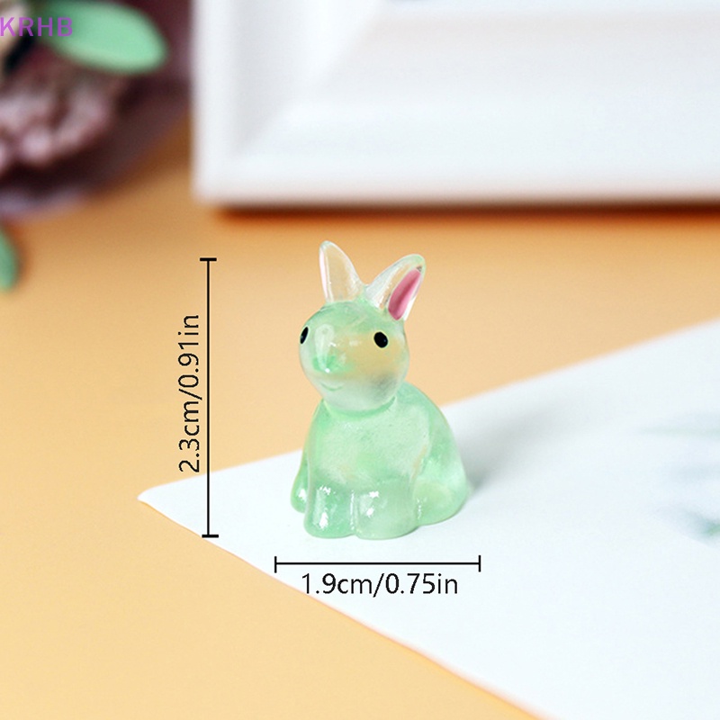 Set 5 Chú Thỏ Mini Bằng Nhựa Phát Quang Trang Trí Vườn Nhà Độc Đáo Mới