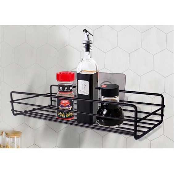 Kệ sắt đen để đồ nhà tắm đa năng, đồ dùng nhà bếp HÌNH CHỮ NHẬT-GD246-KNTN-SatD