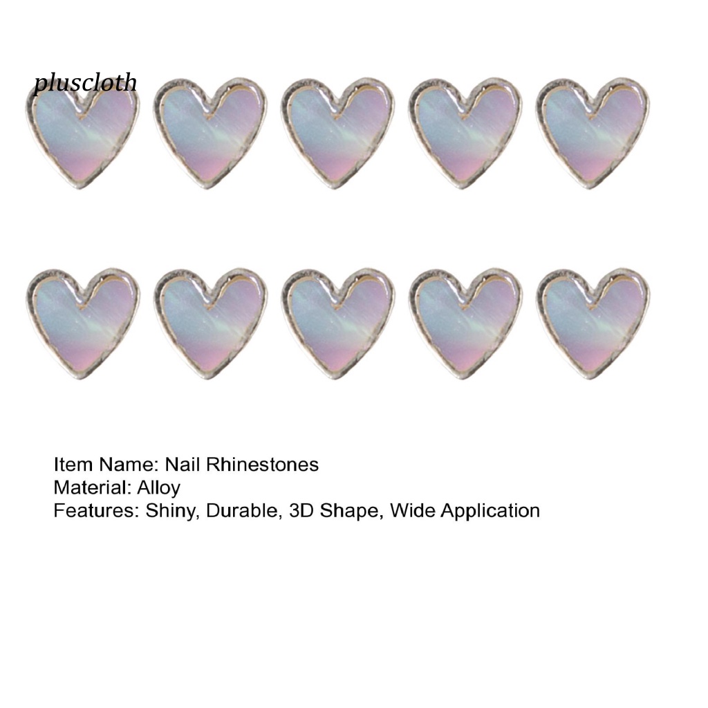 Set 10 Phụ Kiện Trang Trí Móng Tay Nghệ Thuật Tạo Hiệu Ứng 3D Bằng Hợp Kim Thân Thiện Với Môi Trường Màu Sắc Sống Động