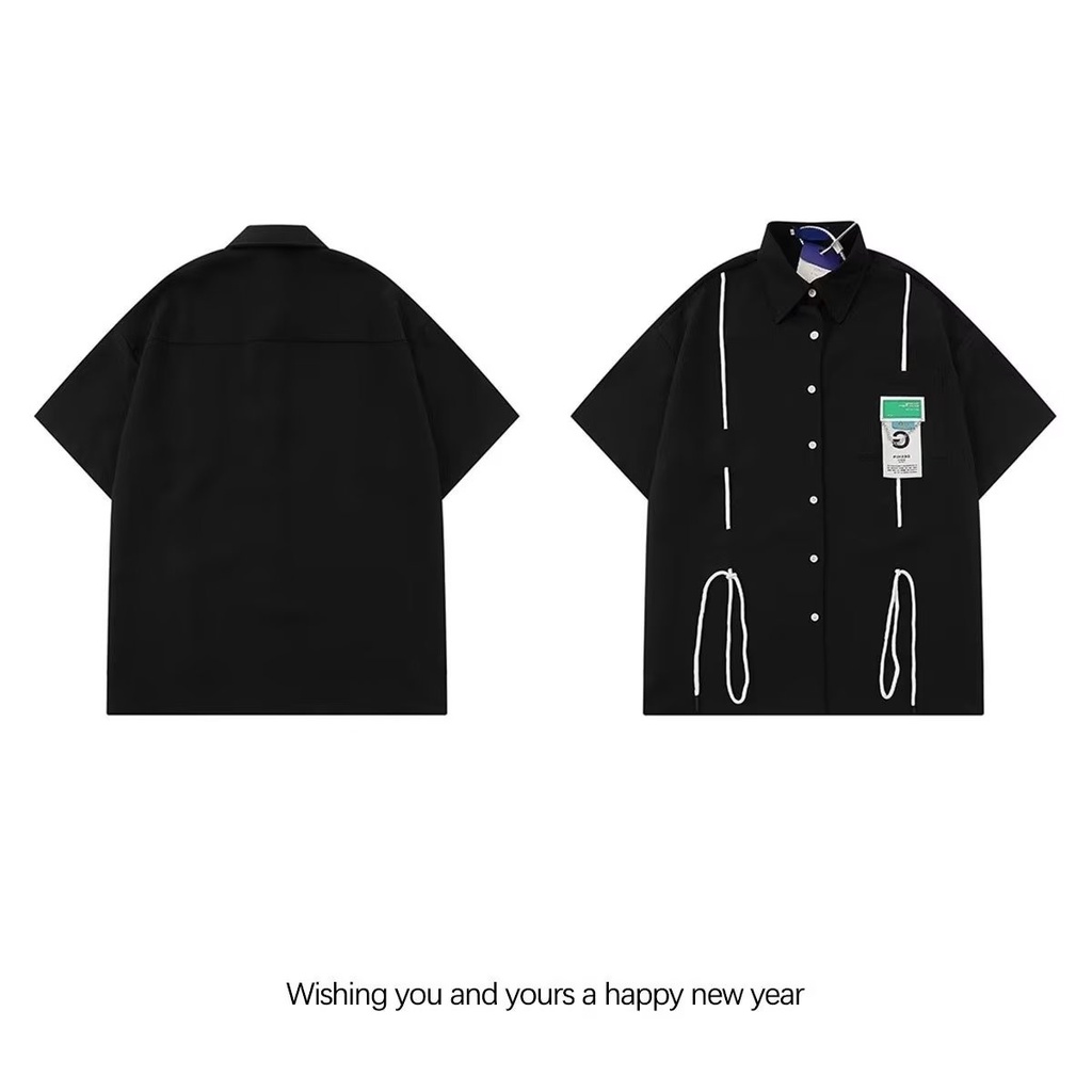 Áo Sơ Mi Tay Ngắn Dáng Rộng Phong Cách Đường Phố Mỹ Thời Trang Mùa Hè Cho Nam Và Nữ