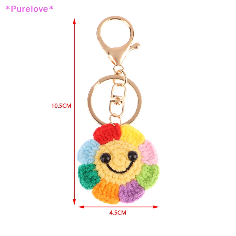 Móc Khóa Điện Thoại Đan Len Thủ Công Hình Hoa Hướng Dương Mặt Cười Nhỏ Sáng Tạo Thích Hợp Làm Quà Tặng Cho Bạn Gái Mới