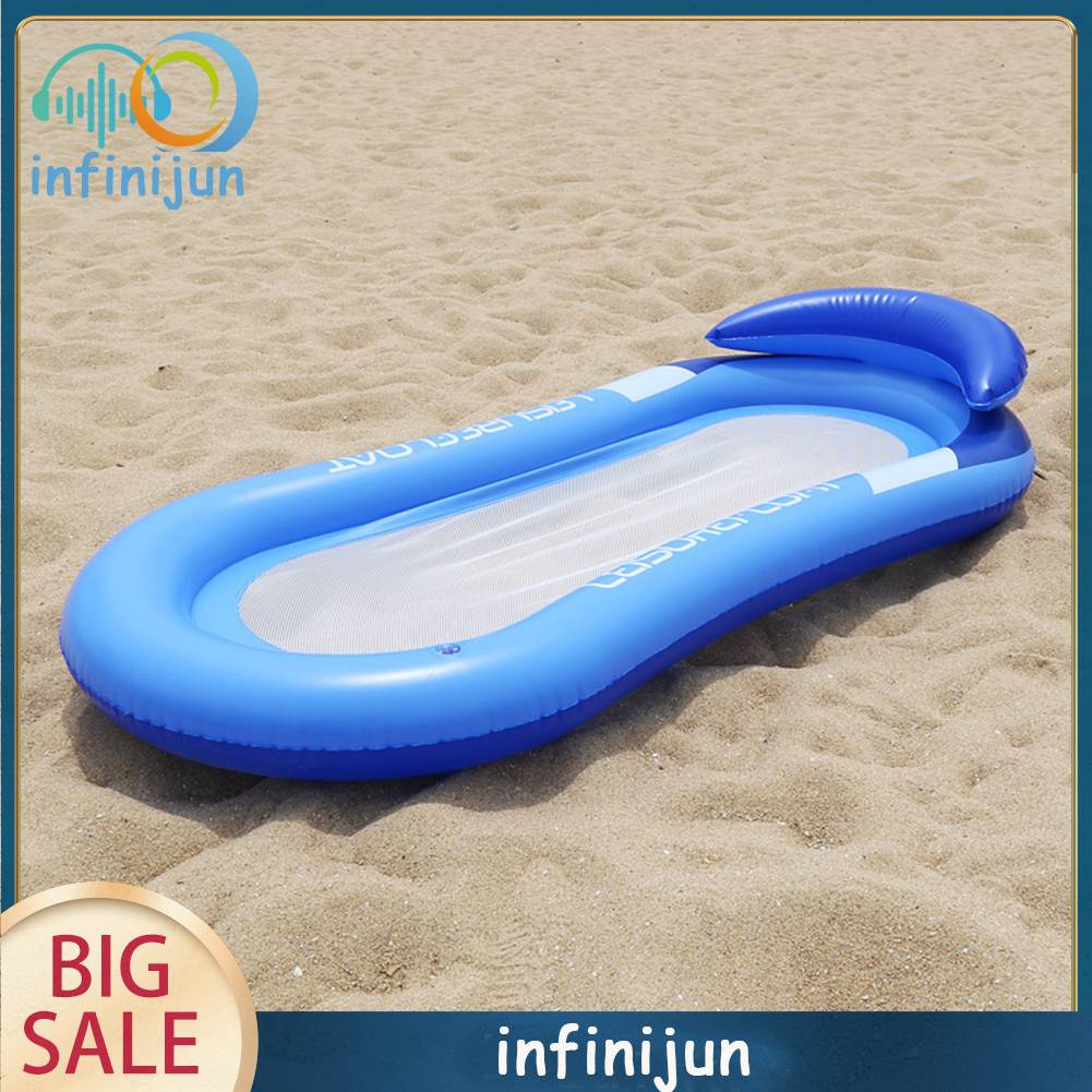 Phao Bơi Bơm Hơi Dạng Giường Nằm Nổi Gấp Gọn Cho Bữa Tiệc Bãi Biển Mù