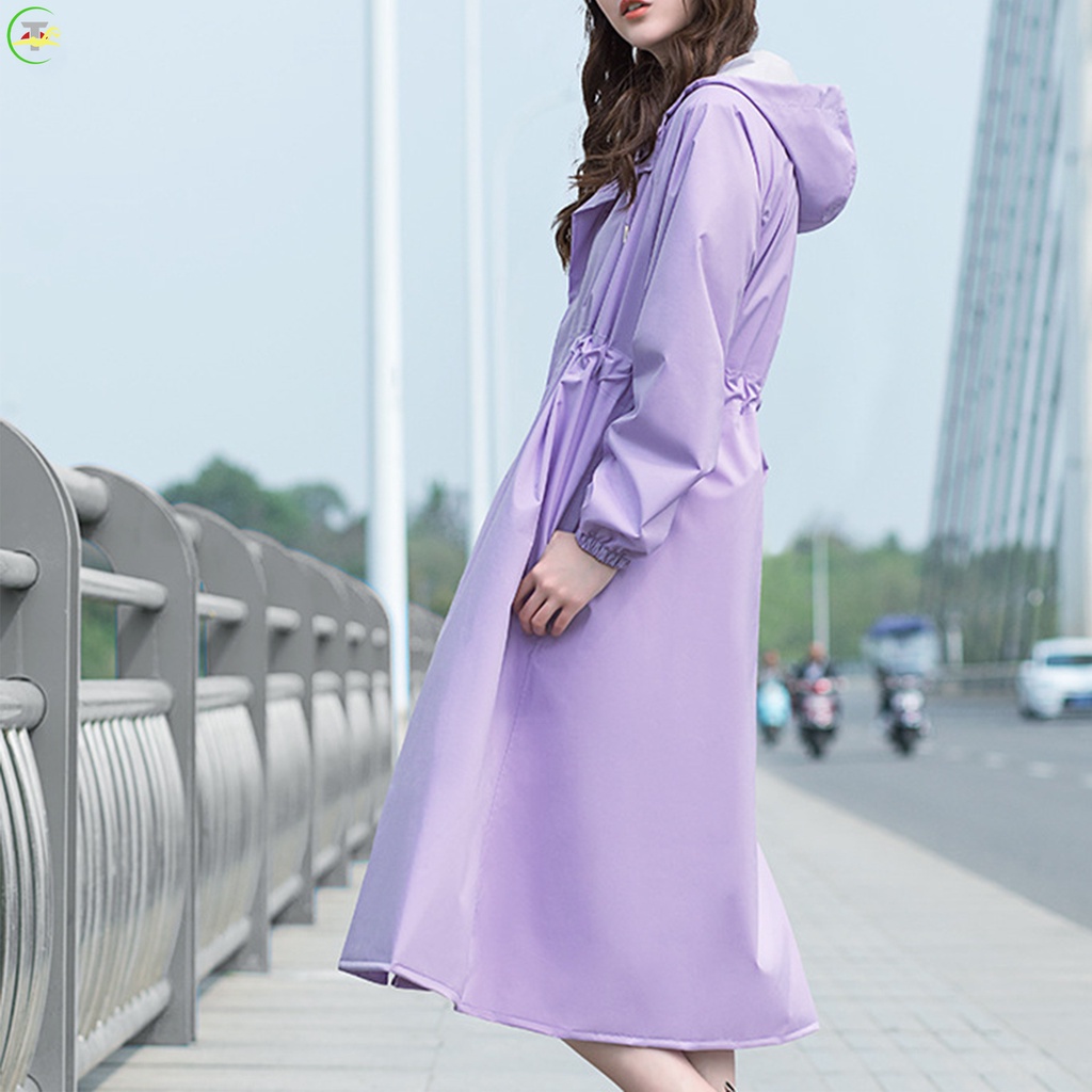 Áo Mưa Dáng Dài Có Mũ Trùm Chống Thấm Nước Gọn Nhẹ Có Thể Tái