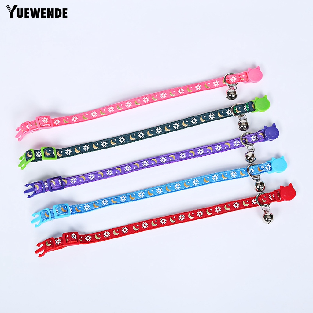 Bộ 5 Vòng Cổ Họa Tiết Trăng Sao Có Thể Điều Chỉnh Cho Mèo Cưng