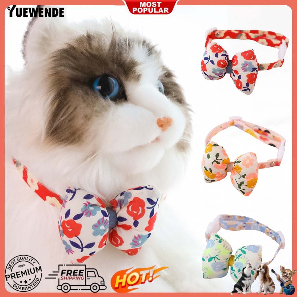 Nơ Đeo Cổ Thoáng Khí Họa Tiết Hoa Dễ Thương Cho Thú Cưng