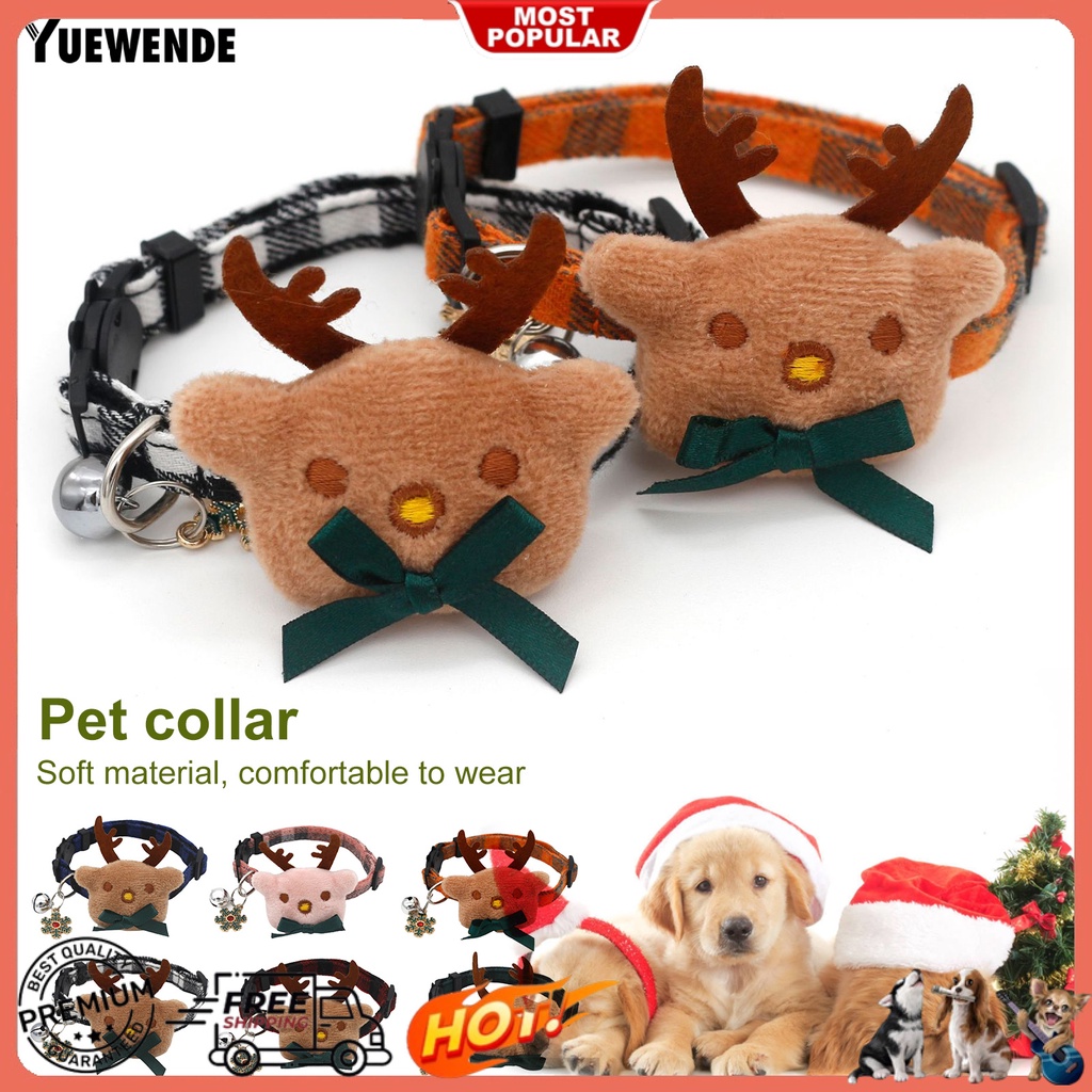 Yq.e Vòng Cổ Họa Tiết Caro Mềm Mại Có Chuông Dành Cho Thú Cưng