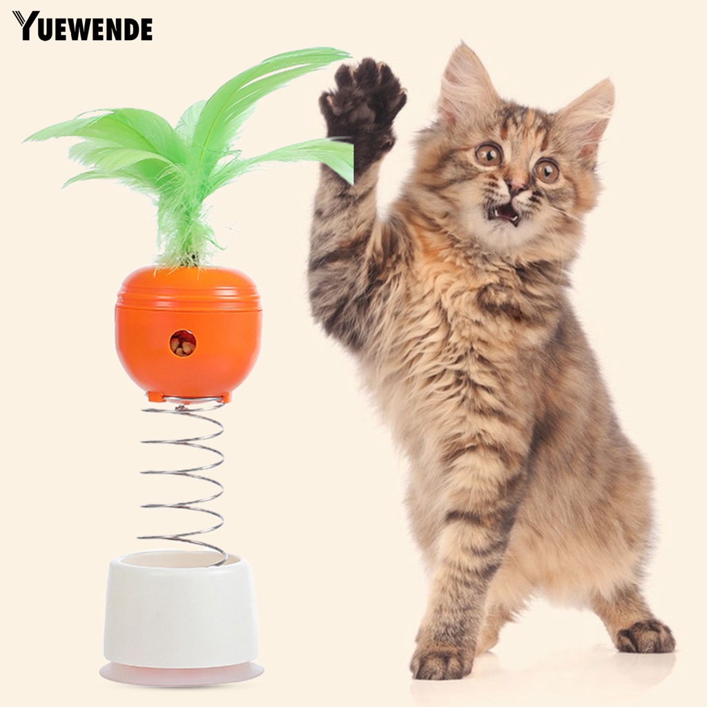 Đồ Chơi Lắc Đàn Hồi Phủ Lông Vũ Xoay 360 Độ Chống Rò Rỉ Có Thể Điều Chỉnh Cho Thú Cưng