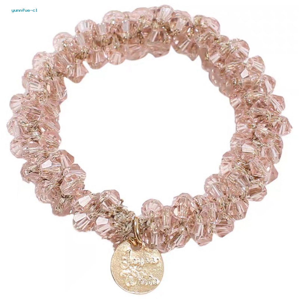 Giá Đỡ Buộc Tóc Đuôi Ngựa Co Giãn Đính Hạt Thủ Công