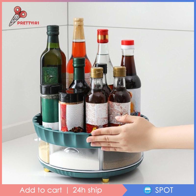 Giá Đỡ Lọ Gia Vị Lười Biếng Xoay 360 Độ Prettyia1