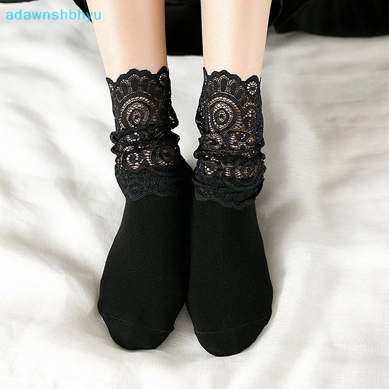 Tất Lưới Cotton Xuyên Thấu Phối Ren Hoa Gợi Cảm Cho Nữ
