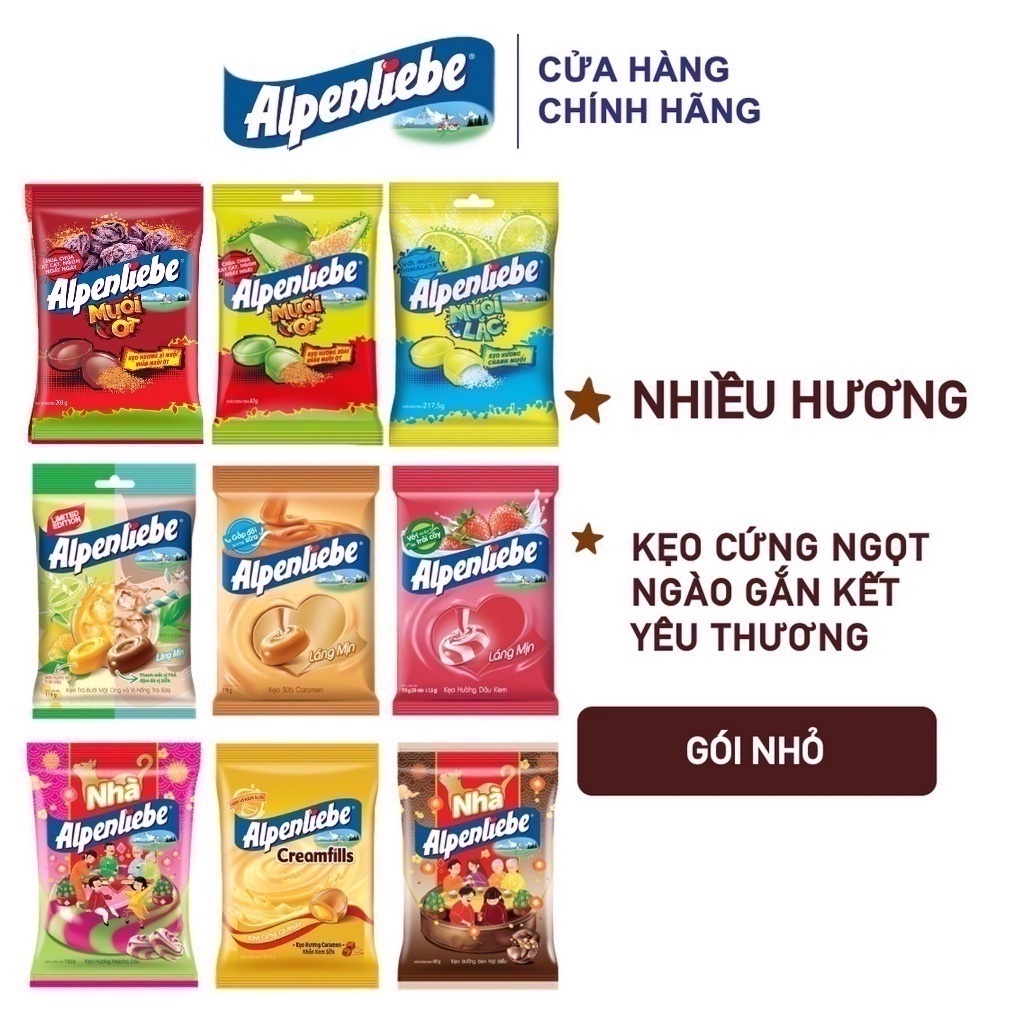 Kẹo cứng Alpenliebe nhiều hương (Gói nhỏ)